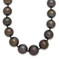14k WG 9-12mm Semi-round Saltwater Cultured Tahitian Graduated Necklace