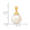 14k 10-11mm White Round Saltwater Cultured South Sea Pearl Pendant