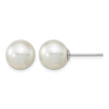 14K White Gold 10-11mm Round White Saltwater South Sea Pearl Earrings