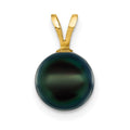 14k Gold 8-9mm Black Saltwater Akoya Cultured Pearl Pendant