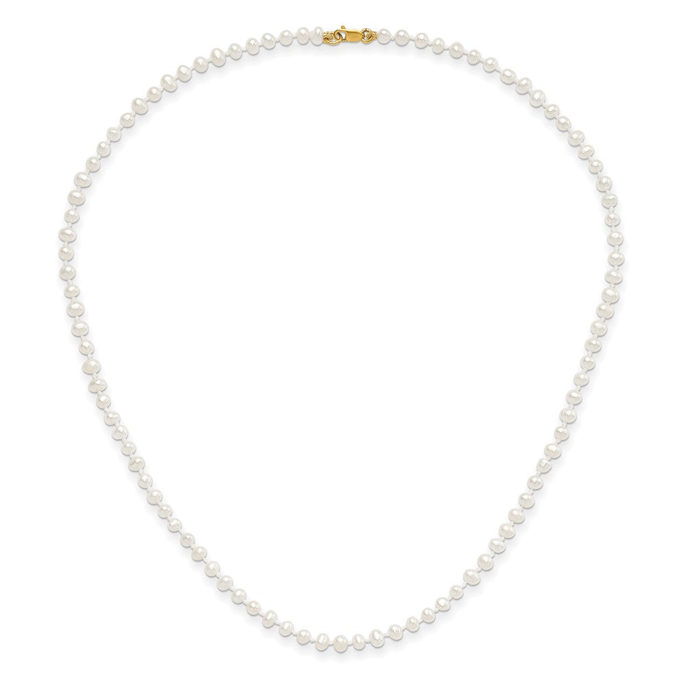 14k 3-4mm FW Cultured Pearl 14in Necklace, 5in. Bracelet & Earring Set