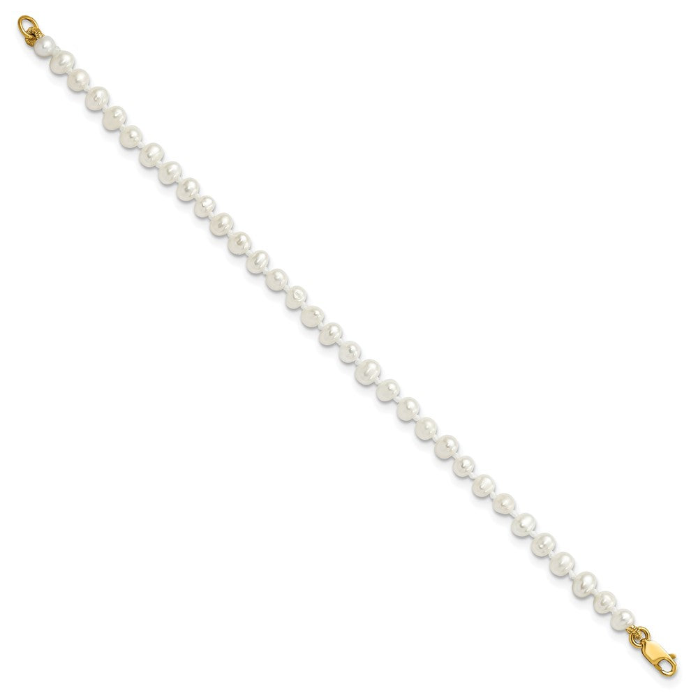 14k 3-4mm FW Cultured Pearl 14in Necklace, 5in. Bracelet & Earring Set