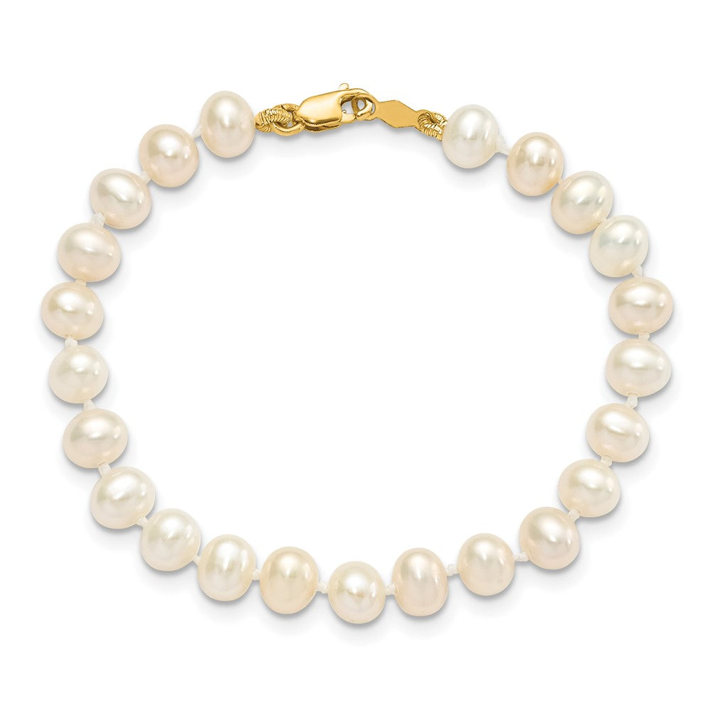 14k 4-5mm FW Cultured Pearl, 14in Necklace, 5\ Bracelet & Earring Set"