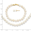 14k 4-5mm FW Cultured Pearl, 14in Necklace, 5\ Bracelet & Earring Set"