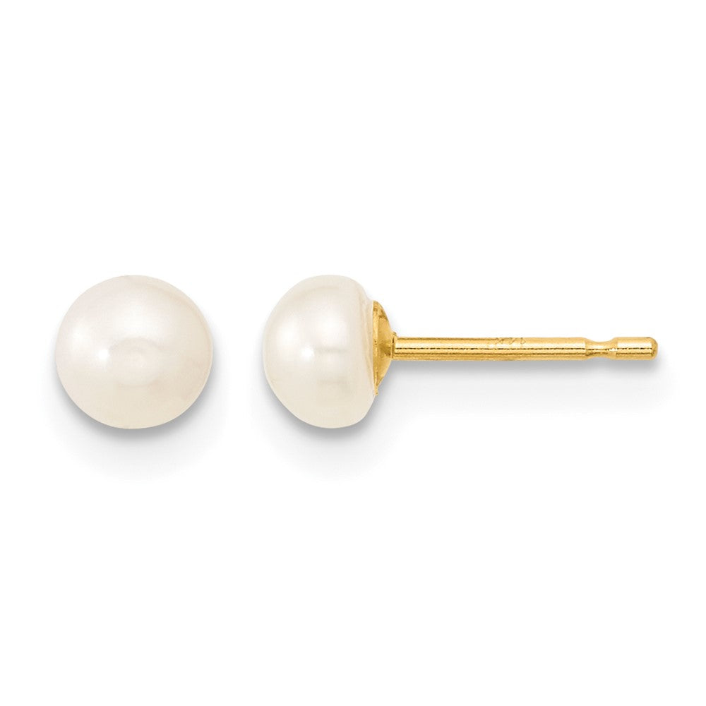 14k 4-5mm White FW Cultured Pearl Pendant, 5in Bracelet & Earring Set