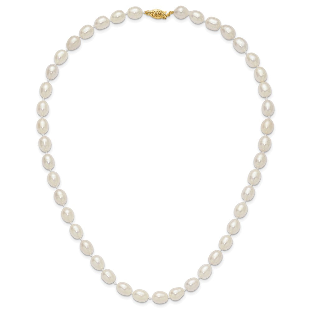 14k 7-8mm White Rice Freshwater Cultured Pearl Necklace