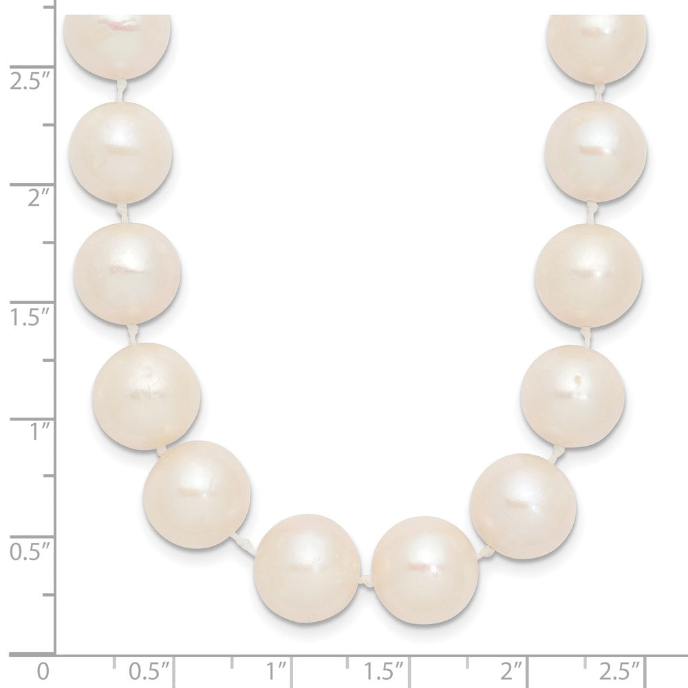 14k 11-12mm White Near Rnd Freshwater Cultured Pearl 18in Necklace