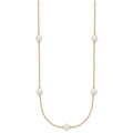 10K 5-6mm White Near Round Freshwater Cultured Pearl 7-Station Necklace