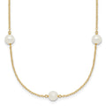 14K 5-6mm White Near Round Freshwater Cultured Pearl 7-Station Necklace