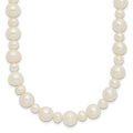 14k White Gold 5-8mm White Near Round Freshwater Cultured Pearl Necklace