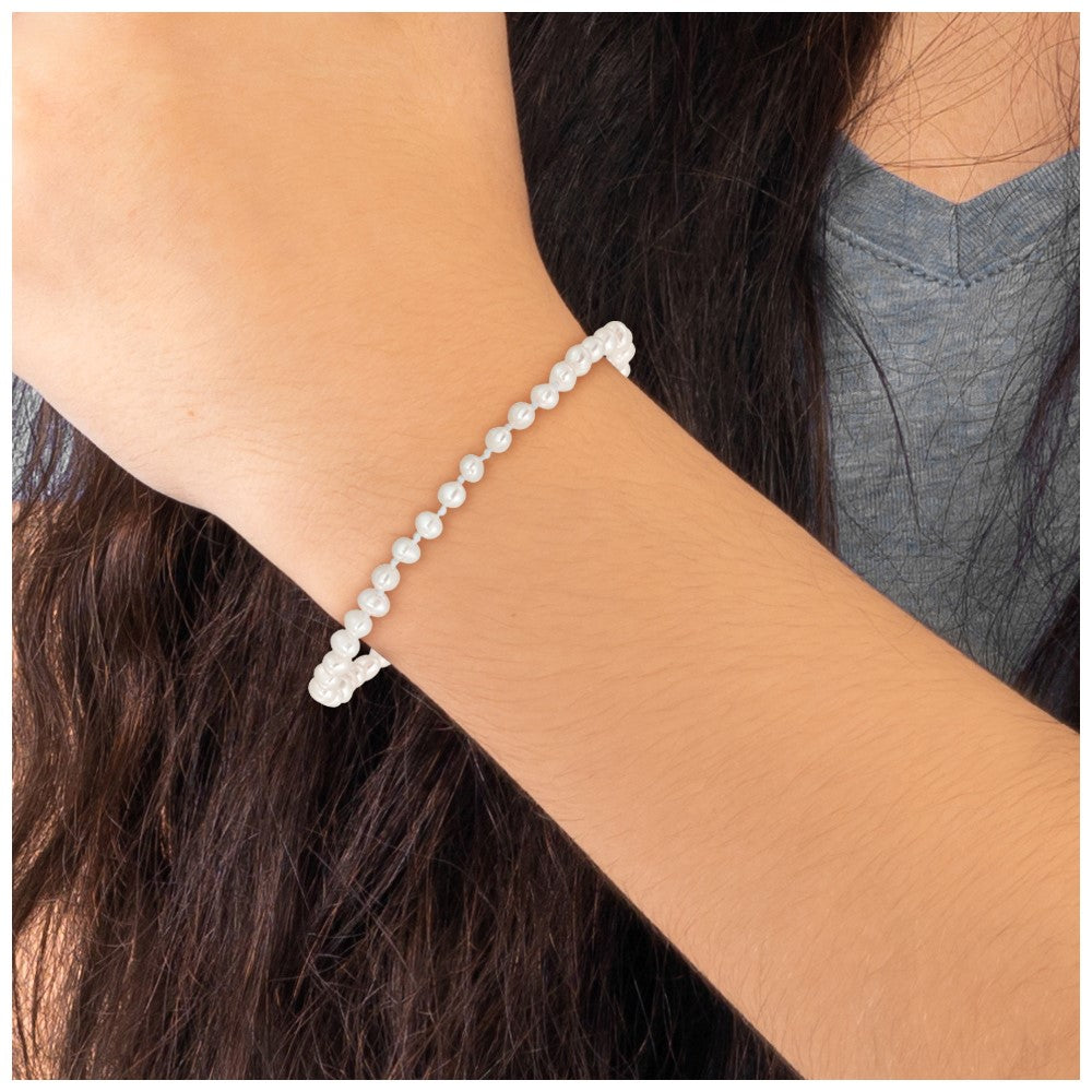 14k Madi K 3-4mm White Egg Shape FW Cultured Pearl Bracelet