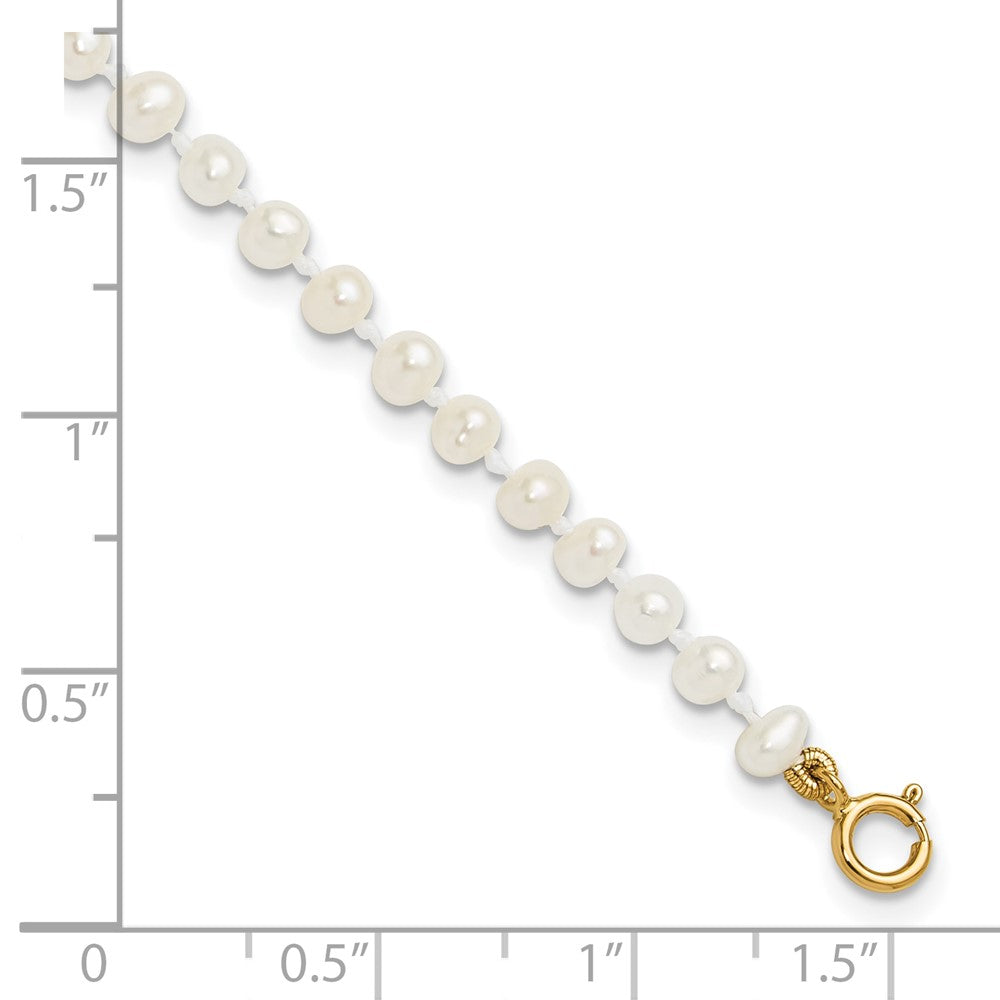 14k Madi K 3-4mm White Egg Shape FW Cultured Pearl Bracelet