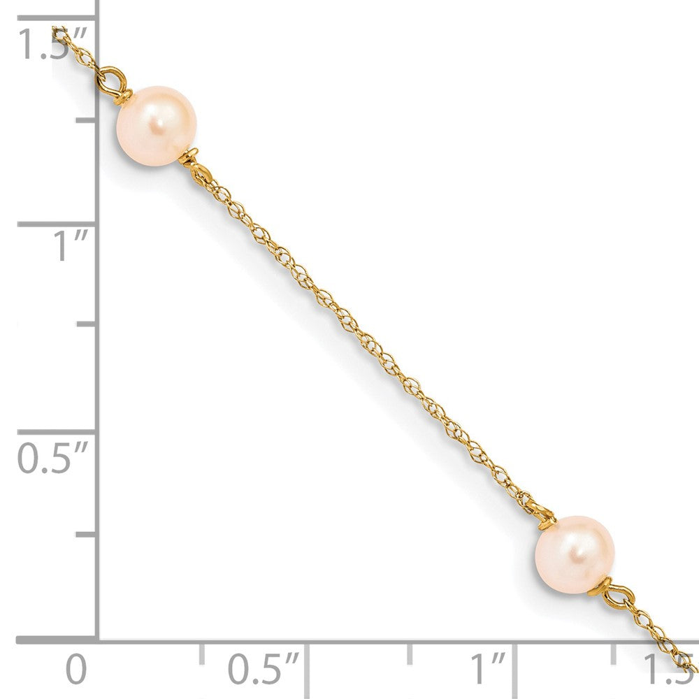 14K Madi K 5-6mm Pink Near-Round FWC Pearl 3-station Bracelet
