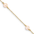 14K Madi K 5-6mm Pink Near-Round FWC Pearl 3-station Bracelet