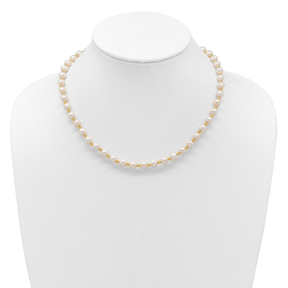 14K 6-7mm White Near Round FW Cultured Pearl Bead Necklace