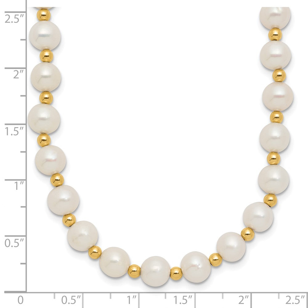 14K 6-7mm White Near Round FW Cultured Pearl Bead Necklace
