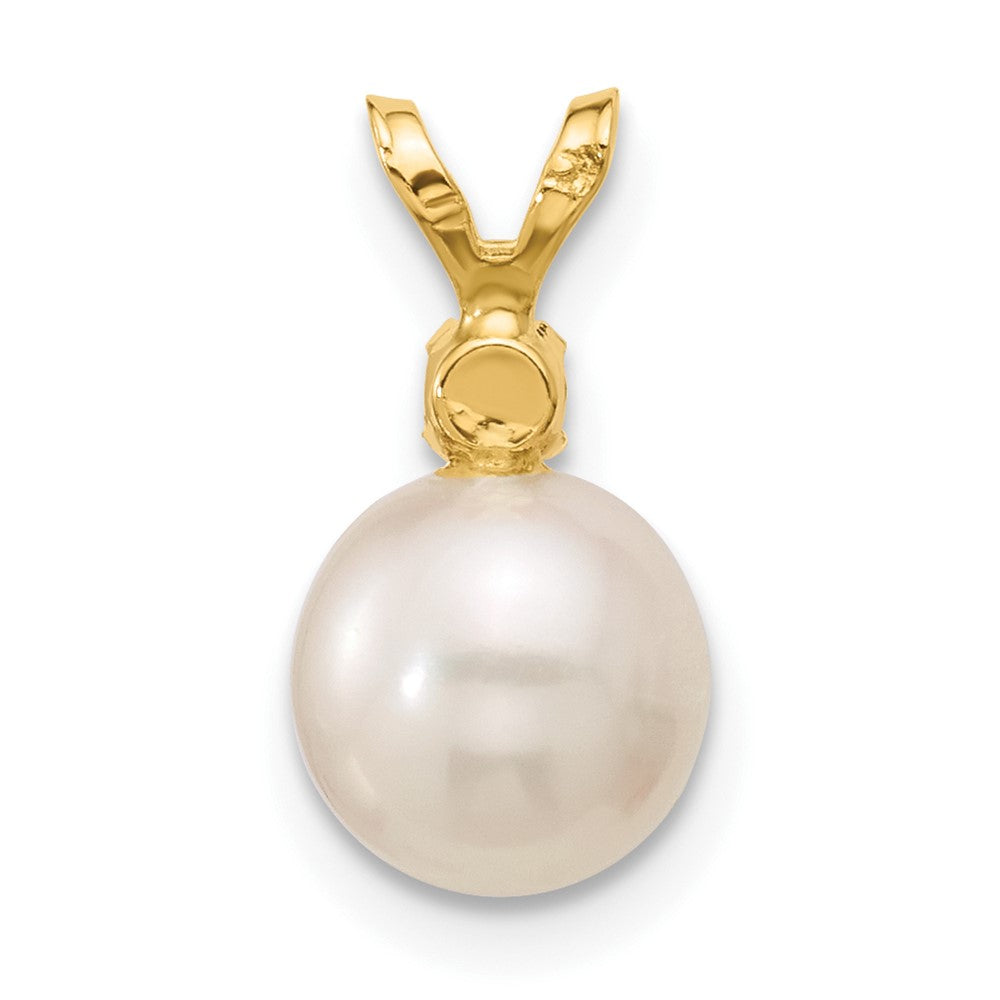 14K 7-7.5mm White Round FWC Pearl Citrine Pendant