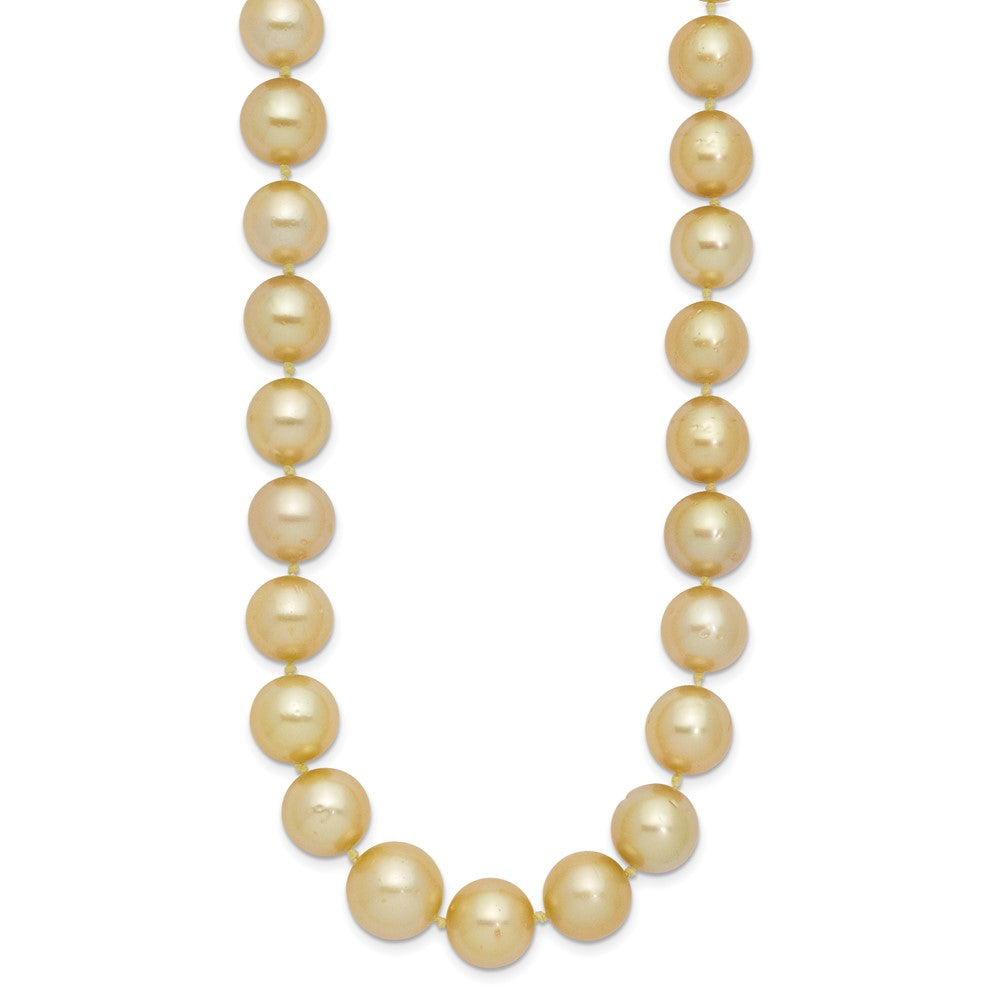 14K 9-12mm Golden Saltwater Cult South Sea Graduated Baroque Pearl Necklace