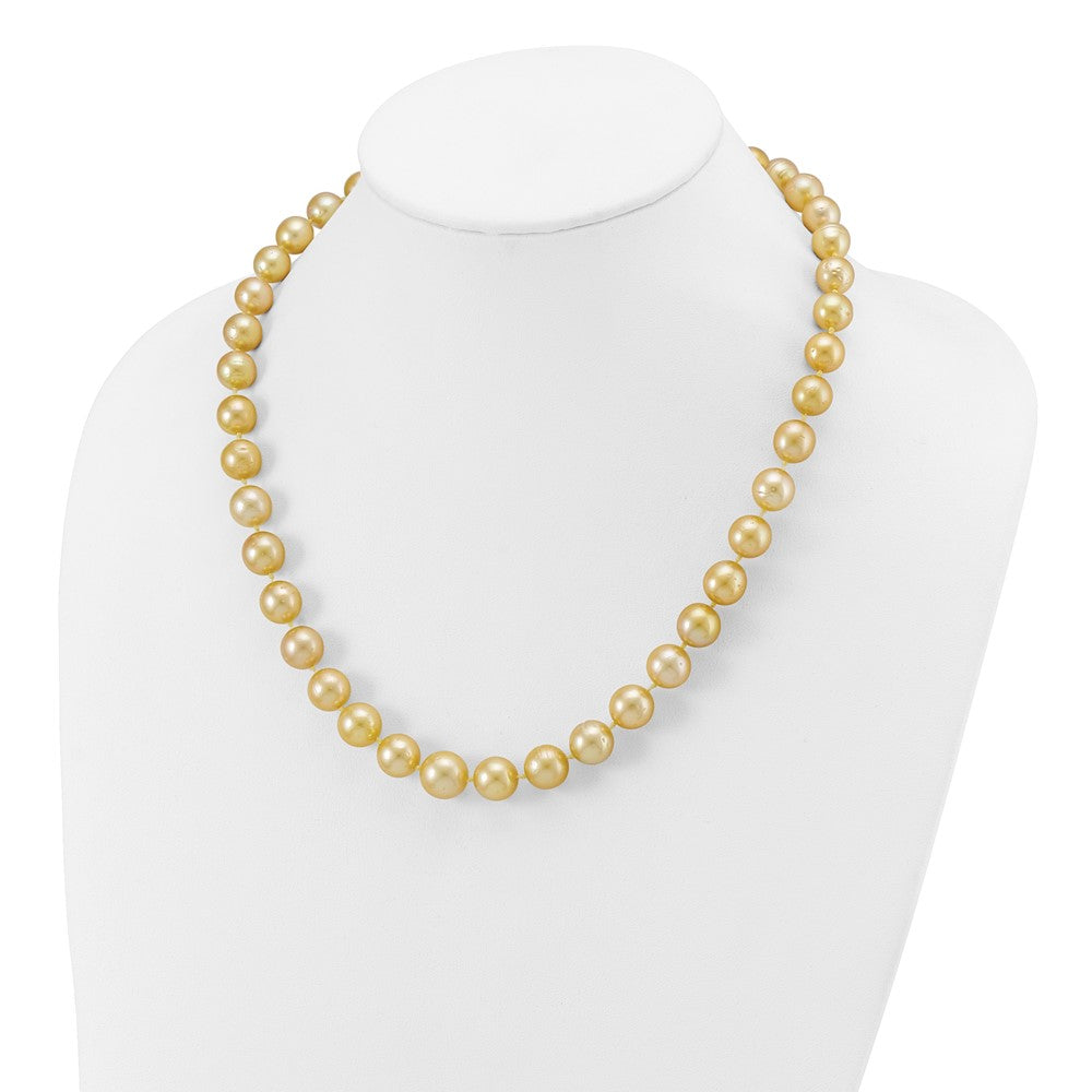 14K 9-12mm Golden Saltwater Cult South Sea Graduated Baroque Pearl Necklace