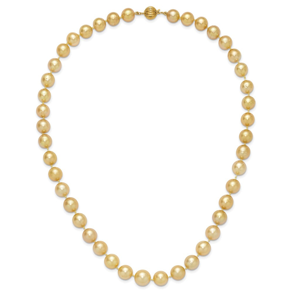 14K 9-12mm Golden Saltwater Cult South Sea Graduated Baroque Pearl Necklace