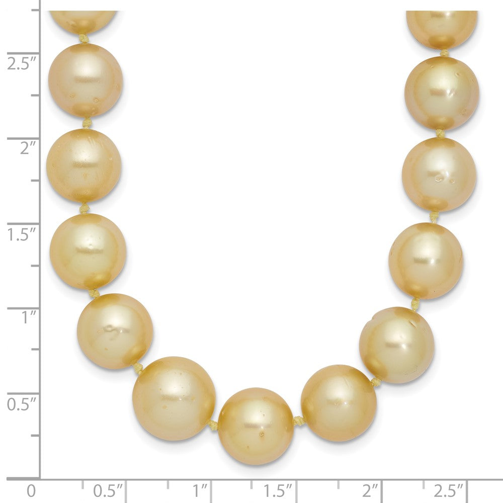 14K 9-12mm Golden Saltwater Cult South Sea Graduated Baroque Pearl Necklace