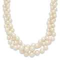 14K 5-9mm Semi-round White FWC Pearl Multi-strand Necklace