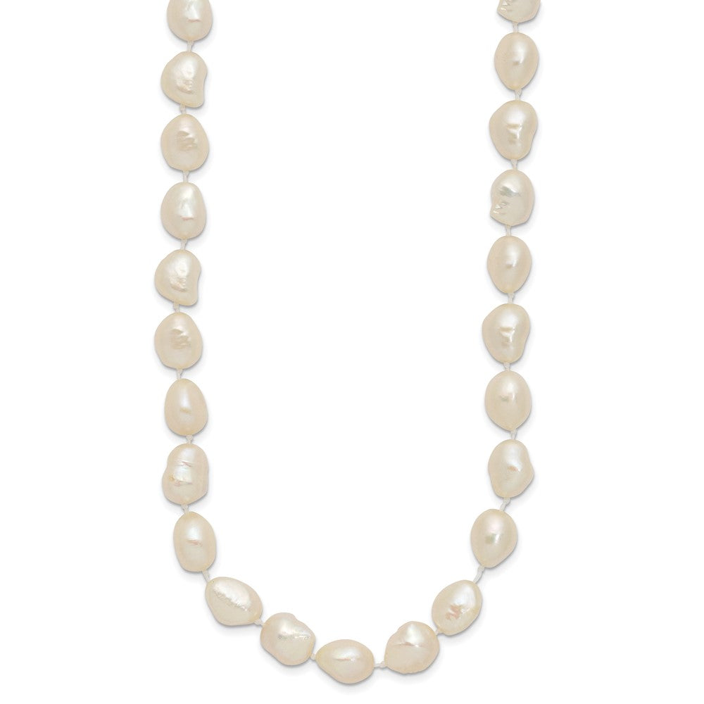 14K 7x11mm Baroque White Freshwater Cultured Pearl Necklace