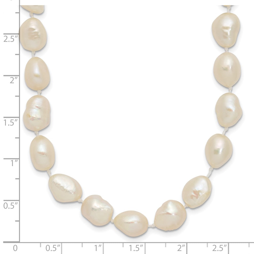 14K 7x11mm Baroque White Freshwater Cultured Pearl Necklace