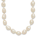 14K 7x11mm Baroque White Freshwater Cultured Pearl Necklace
