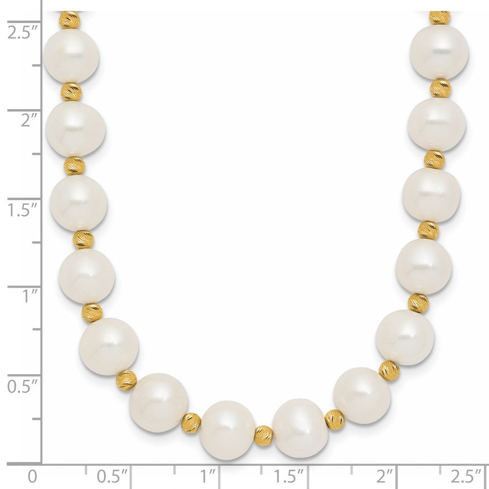 14k 8-9mm Near-Round FWC Pearl and D/C Beaded Bracelet