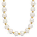 14k 8-9mm Near-Round FWC Pearl and D/C Beaded Bracelet
