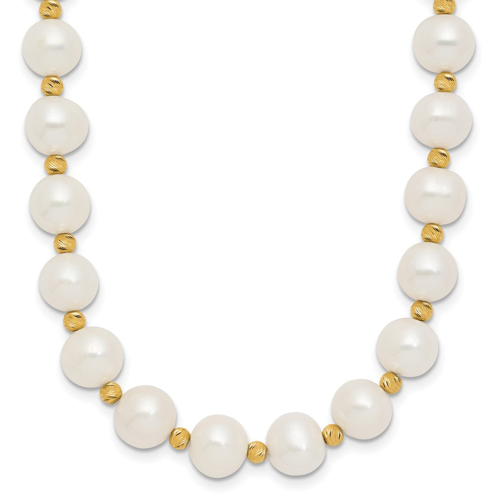 14k 8-9mm Near-Round FWC Pearl and D/C Beaded Bracelet