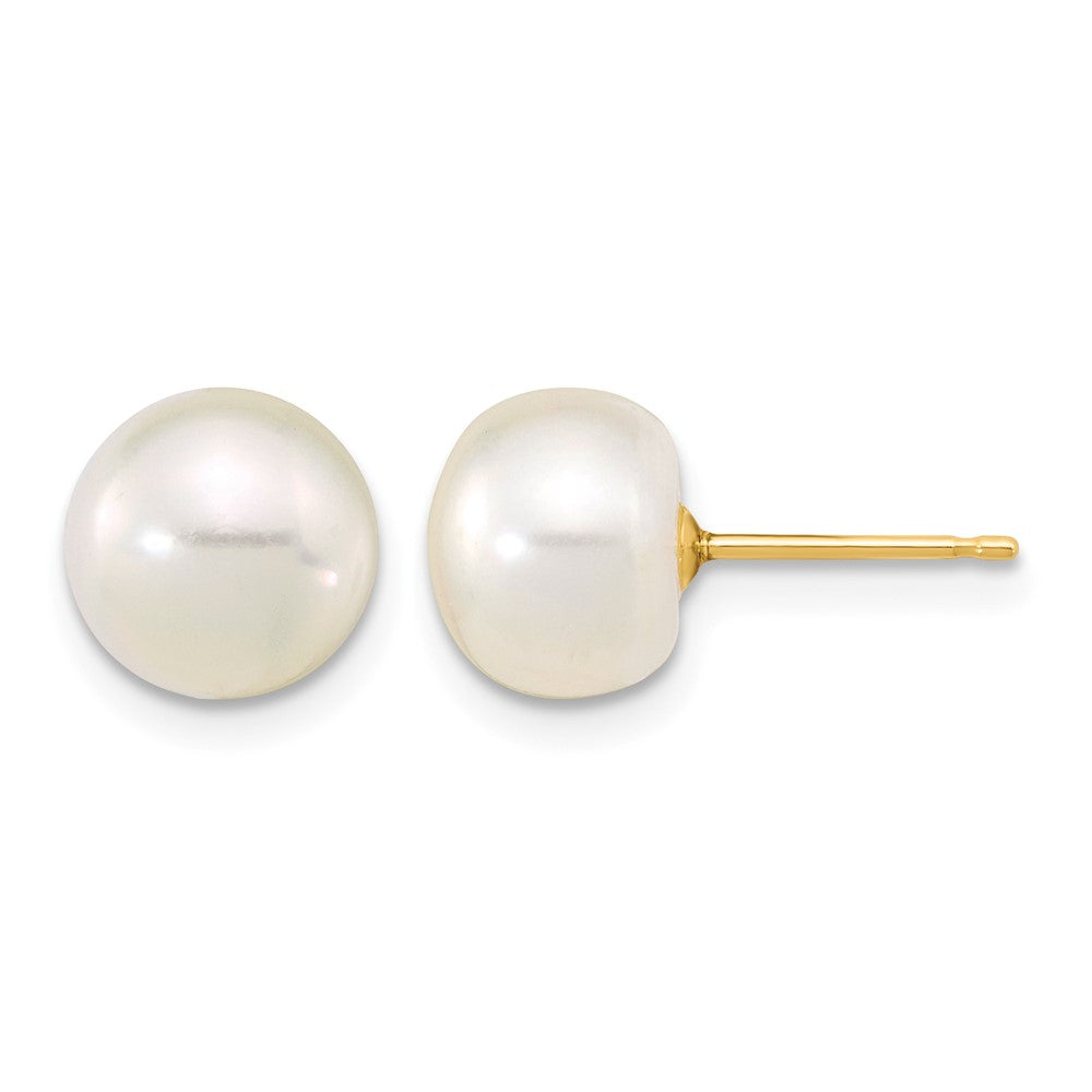 14K 8-9mm Near Rnd FWC Pearl Earring w/1in ext Bracelet w/2in Necklace Set
