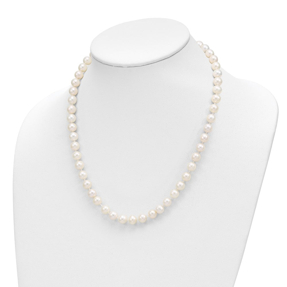 14K 8-9mm Near Rnd FWC Pearl Earring w/1in ext Bracelet w/2in Necklace Set