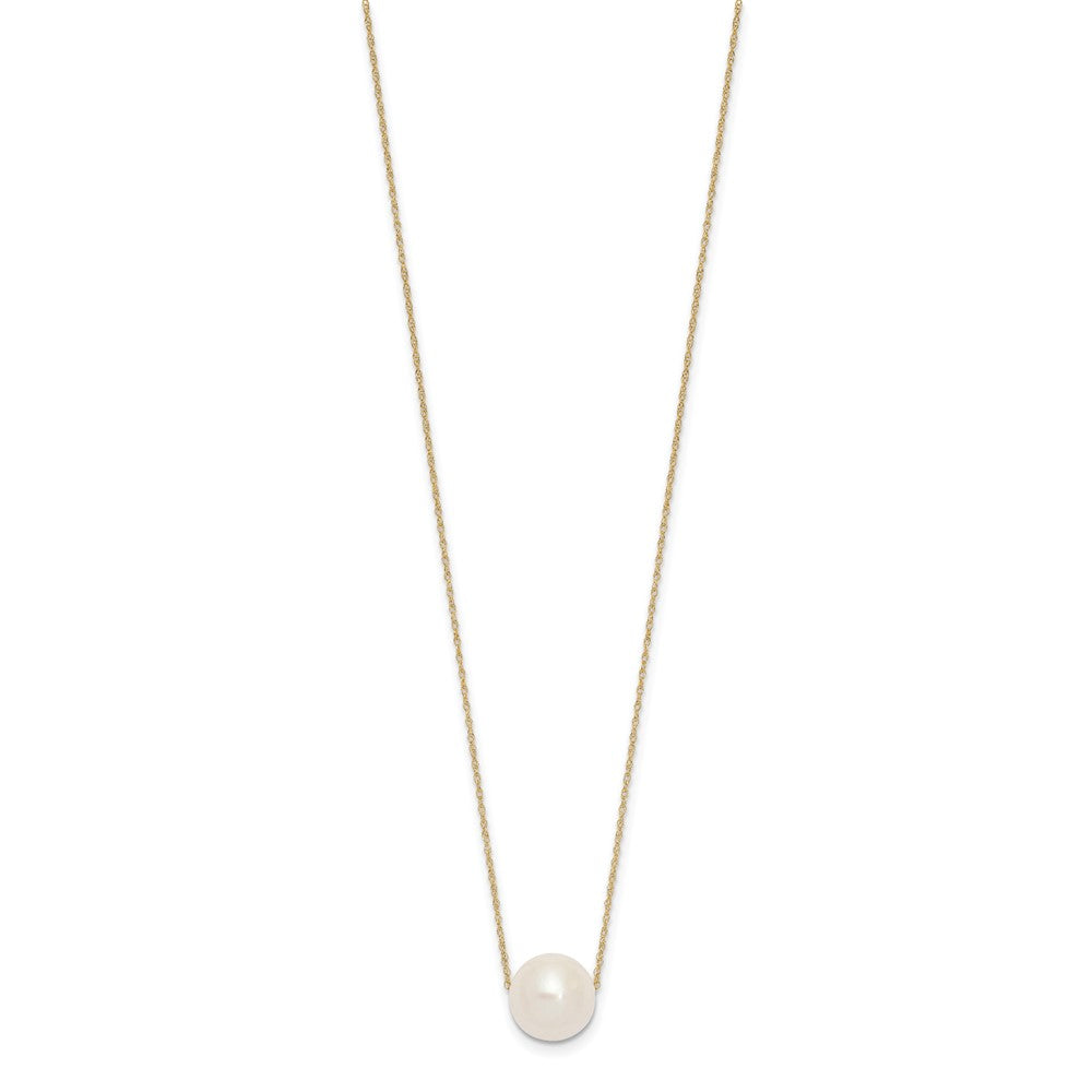 14K 10-11mm Semi-Round White FWC Pearl Rope Necklace