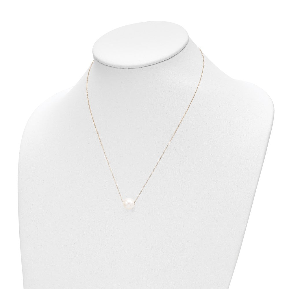 14K 10-11mm Semi-Round White FWC Pearl Rope Necklace