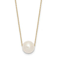 14K 10-11mm Semi-Round White FWC Pearl Rope Necklace