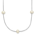 14K White Gold 5-6mm Near-Round White FWC Pearl 9-Station Necklace