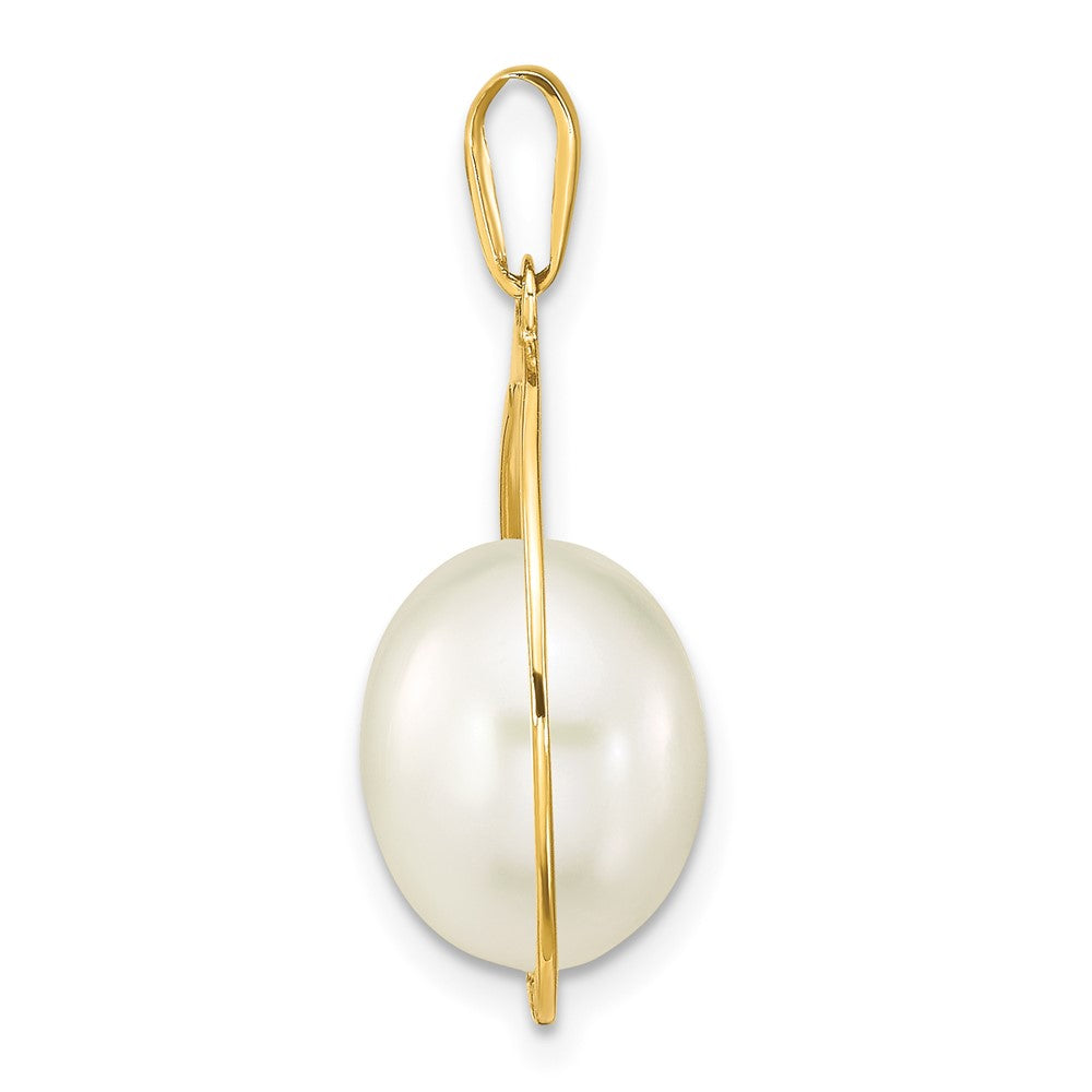 14K 9-10mm Rice White Freshwater Cultured Pearl Pendant