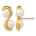 14K 4-5mm Rice FWC Pearl Post Earrings