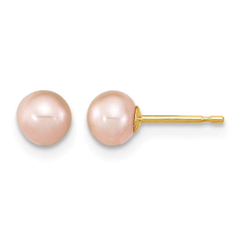 14K Madi K 4-5mm Rd Pink FWC Pearl Earring and Pendant Set