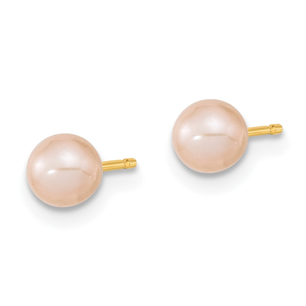14K Madi K 4-5mm Rd Pink FWC Pearl Earring and Pendant Set