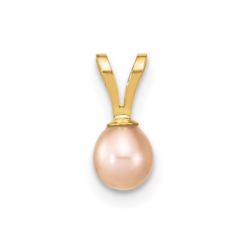 14K Madi K 4-5mm Rd Pink FWC Pearl Earring and Pendant Set