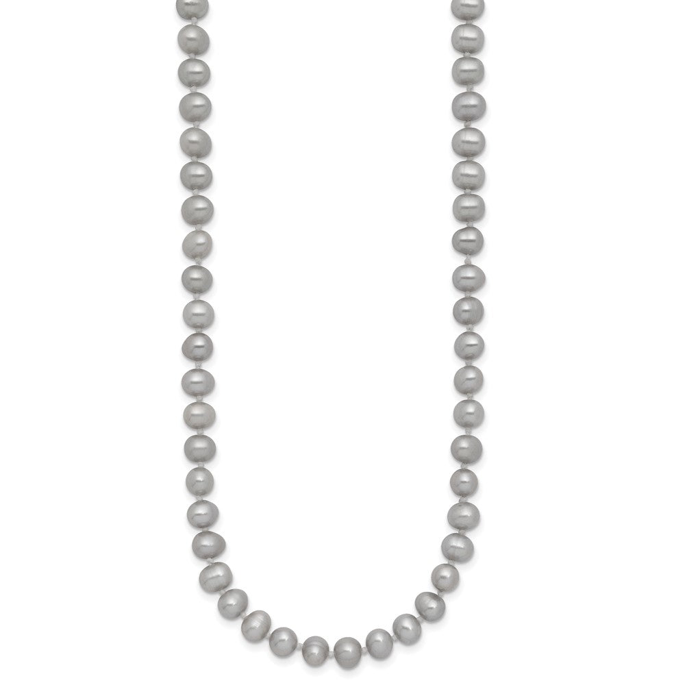 14k 5-6mm Near Round Grey Freshwater Cultured Pearl Bracelet