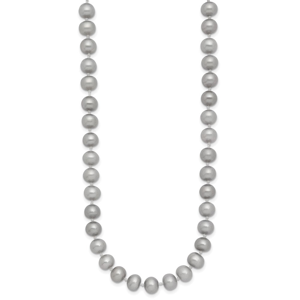 14k 6-7mm Near Round Grey Freshwater Cultured Pearl Bracelet