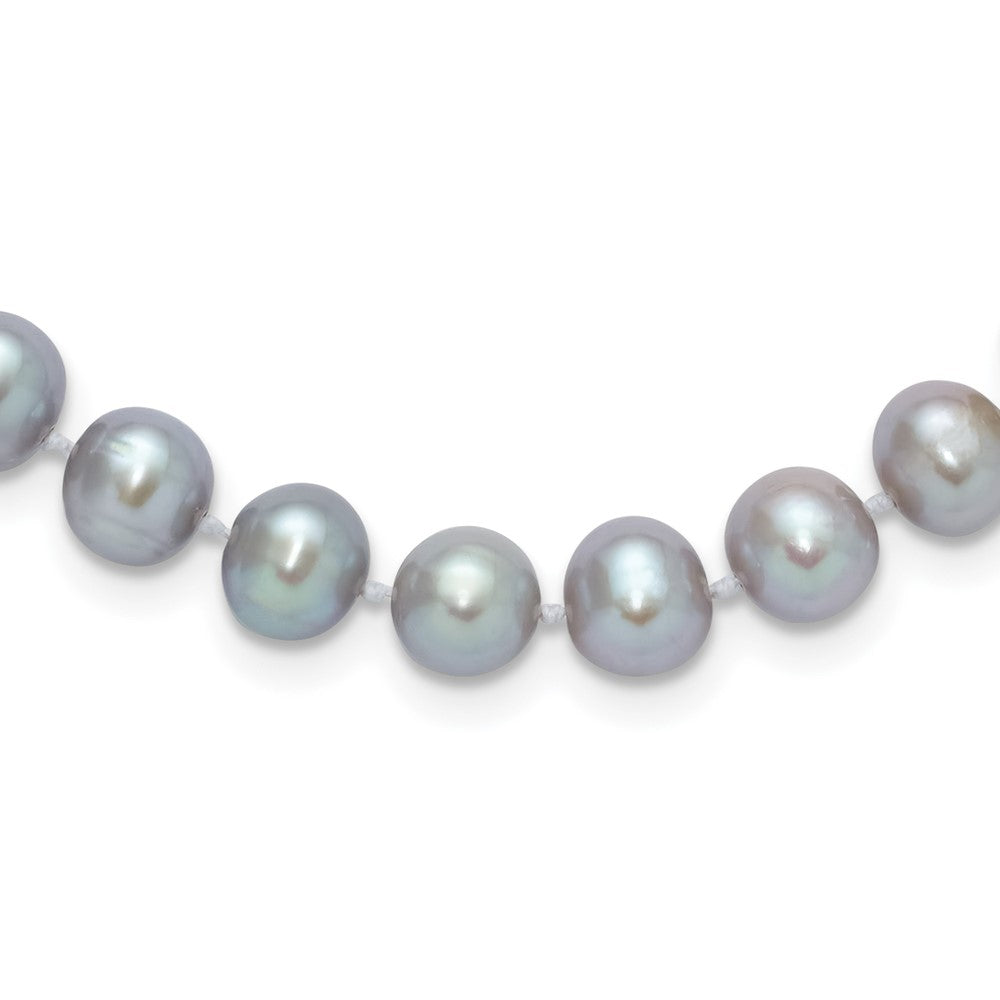 14k 7-8mm Near Round Grey Freshwater Cultured Pearl Bracelet