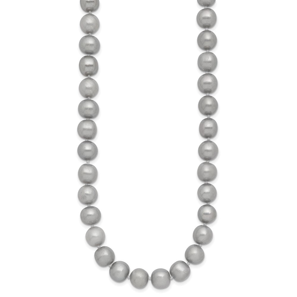 14K 8-9mm Near Round Grey Freshwater Cultured Pearl Bracelet