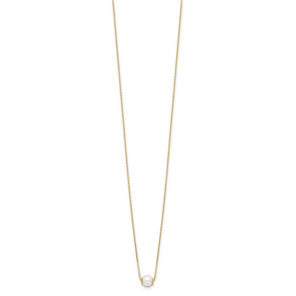 14K 4-5mm Round White Freshwater Cultured Pearl 18in Necklace