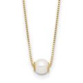 14K 4-5mm Round White Freshwater Cultured Pearl 18in Necklace