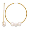 14K 8-9mm White Round Freshwater Cultured Pearl Infinity Hoop Earrings